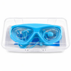 Ochelari de Inot pentru Copii Reglabili cu Dopuri de Urechi din Silicon Anti-Fog UV bleu