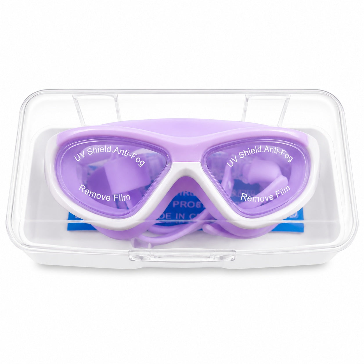 Ochelari de Inot pentru Copii Reglabili cu Dopuri de Urechi Silicon Anti-Fog UV mov