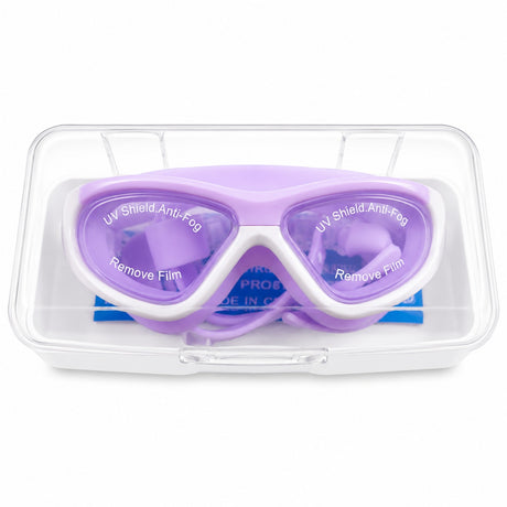 Ochelari de Inot pentru Copii Reglabili cu Dopuri de Urechi Silicon Anti-Fog UV mov