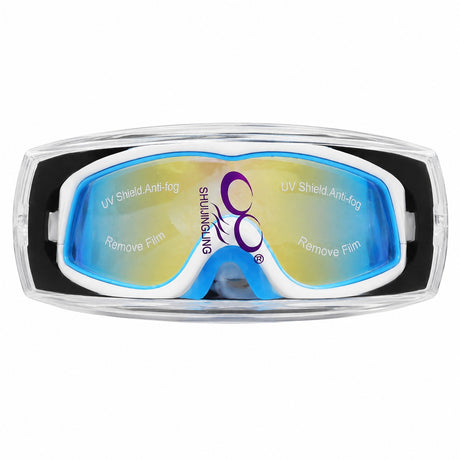Ochelari de Înot Premium pentru Copii Albastru cu Alb – Anti-aburire, Protecție UV, Bandă Reglabilă