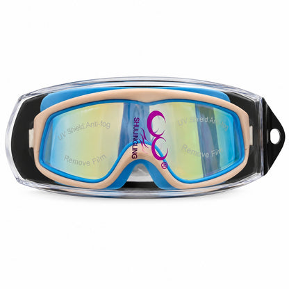 Ochelari de Înot Premium pentru Copii Albastru cu Roz – Anti-aburire, Protecție UV, Bandă Reglabilă