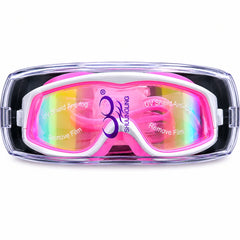 Ochelari de Înot Premium pentru Copii Roz cu Alb – Anti-aburire, Protecție UV, Bandă Reglabilă