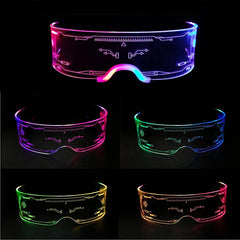 Ochelari LED Futuristi , 7 Moduri Luminoase, Party, Festival, Club, Cosplay