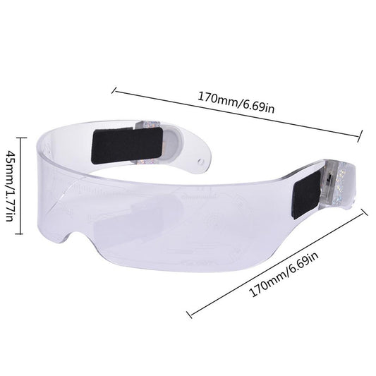 Ochelari LED Futuristi , 7 Moduri Luminoase, Party, Festival, Club, Cosplay