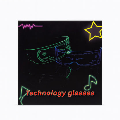Ochelari LED Futuristi , 7 Moduri Luminoase, Party, Festival, Club, Cosplay