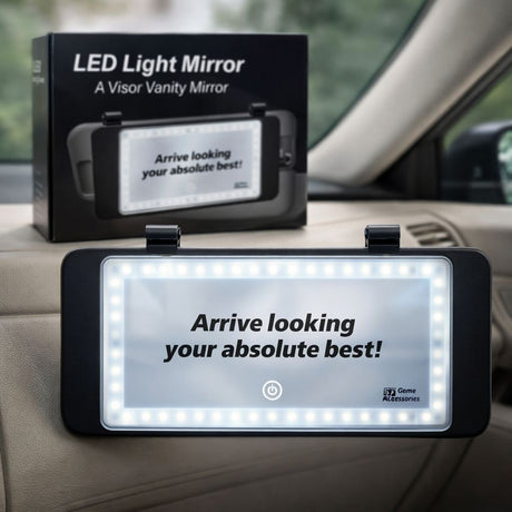 Oglinda auto pentru parasolar cu iluminare LED, touch si alimentare USB