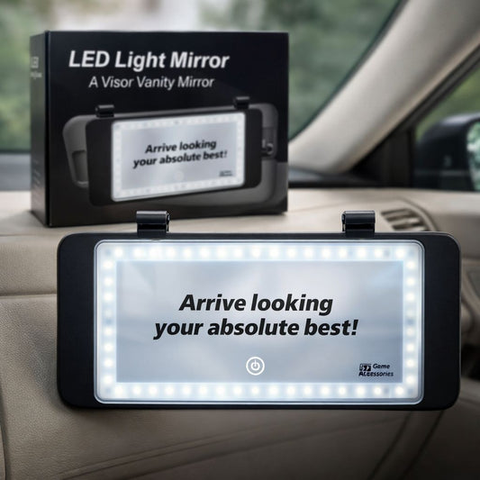 Oglinda auto pentru parasolar cu iluminare LED, touch si alimentare USB