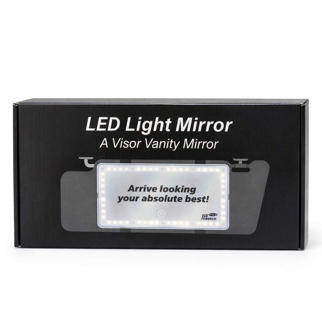 Oglinda auto pentru parasolar cu iluminare LED, touch si alimentare USB