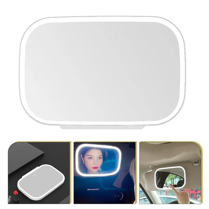 Oglinda cosmetica auto LED pentru parasolar, touch, 3 moduri lumina, reincarcabila USB