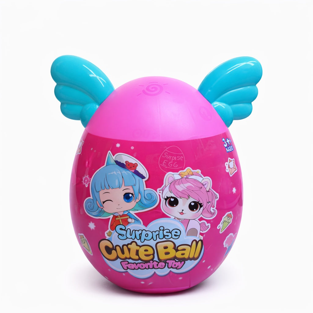 Ou Surpriză cu Păpușă, Animalut și Accesorii, Cute Ball, Plastic, 20 cm