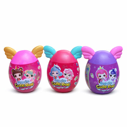 Ou Surpriză cu Păpușă, Animalut și Accesorii, Cute Ball, Plastic, 20 cm