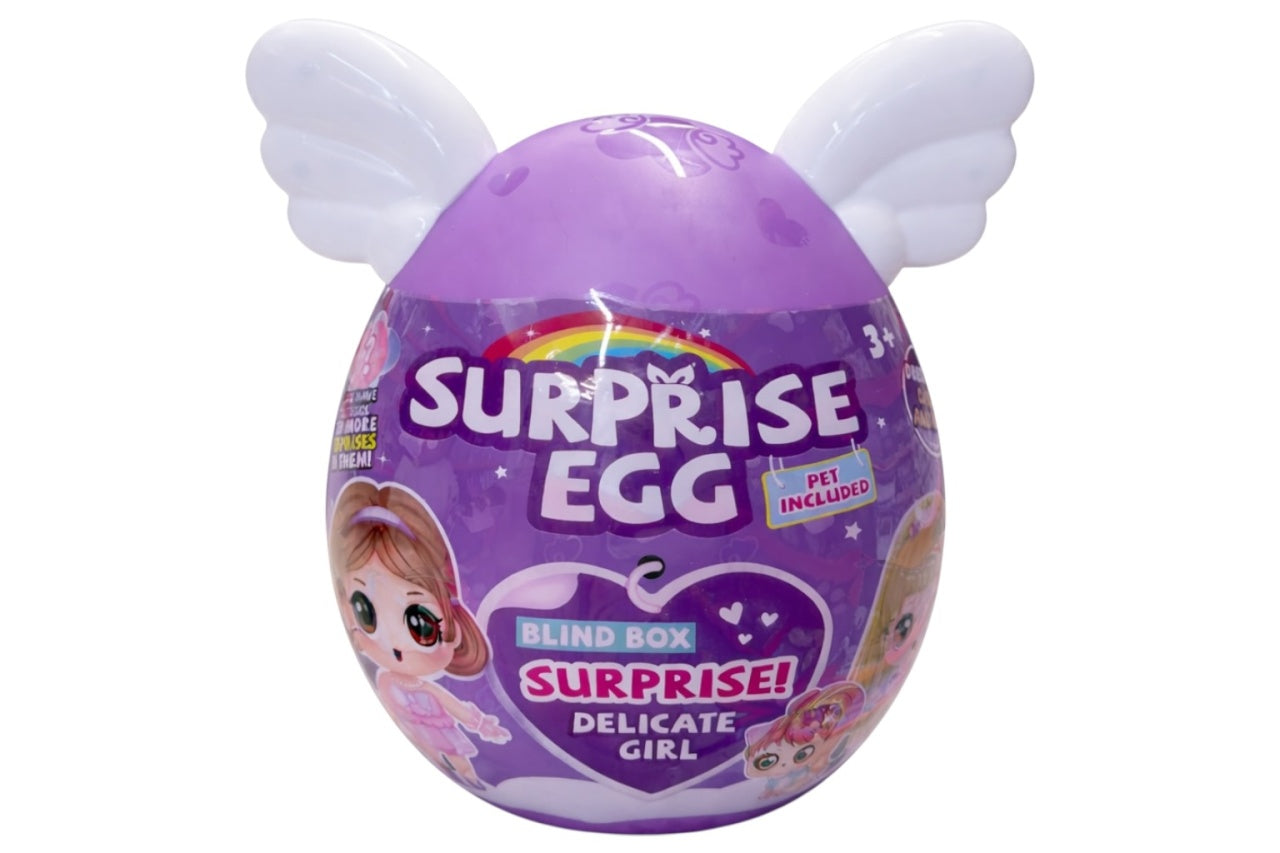 Ou surpriză cu păpușă, animăluț și accesorii, din plastic, culori vibrante, dimensiune 23x30x14 cm