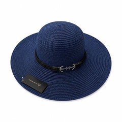 Palarie de Soare pentru Femei Bleumarin cu Detaliu Ancora – Model Elegant de Vara