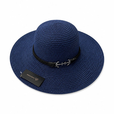 Palarie de Soare pentru Femei Bleumarin cu Detaliu Ancora – Model Elegant de Vara