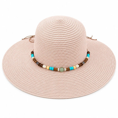 Palarie de Soare Roz pentru Femei cu Accesorii Decorative si Protectie UV