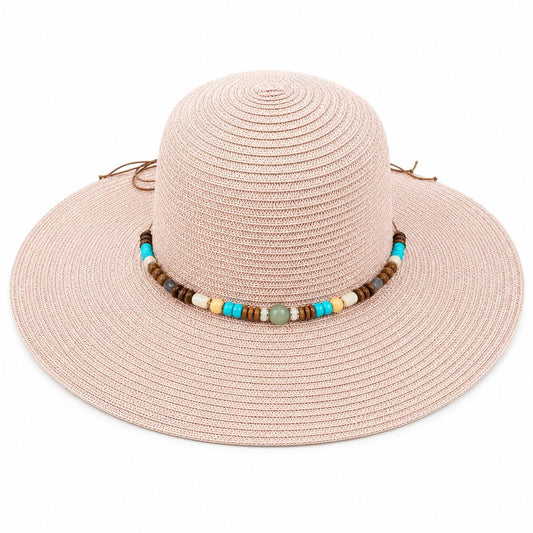 Palarie de Soare Roz pentru Femei cu Accesorii Decorative si Protectie UV