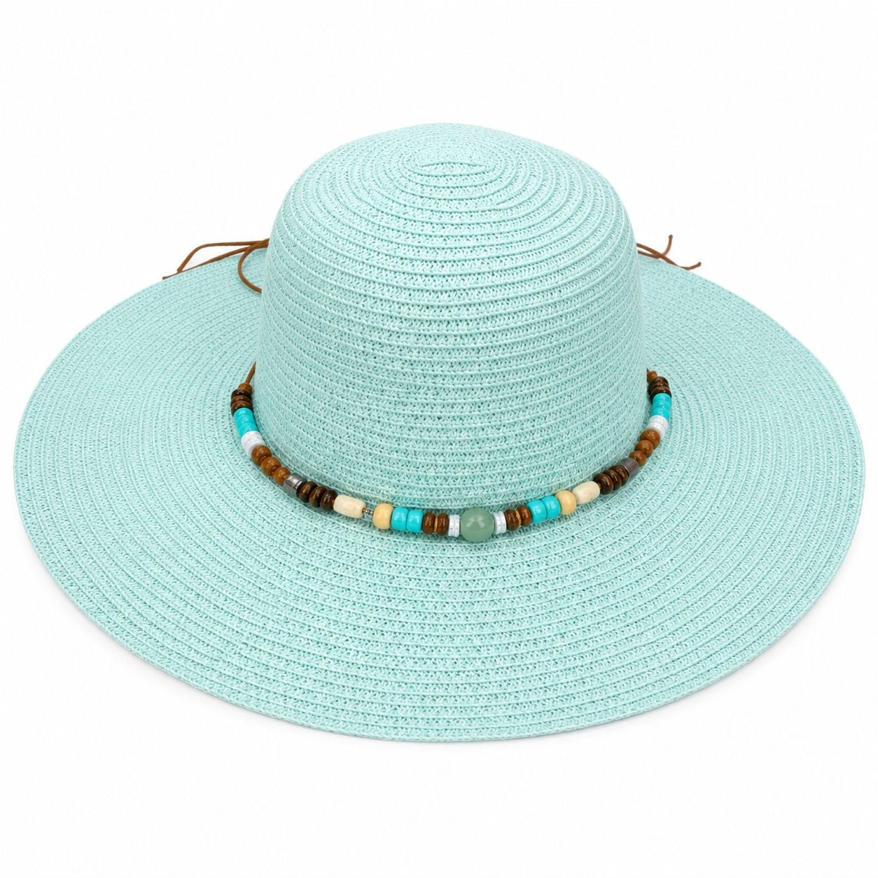 Palarie de Soare Turcoaz pentru Femei cu Accesorii Decorative si Protectie UV