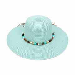 Palarie de Soare Turcoaz pentru Femei cu Accesorii Decorative si Protectie UV