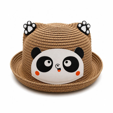 Palarie de Vara Maro Caramel cu Panda pentru Copii, Protectie UV si Design Vesel