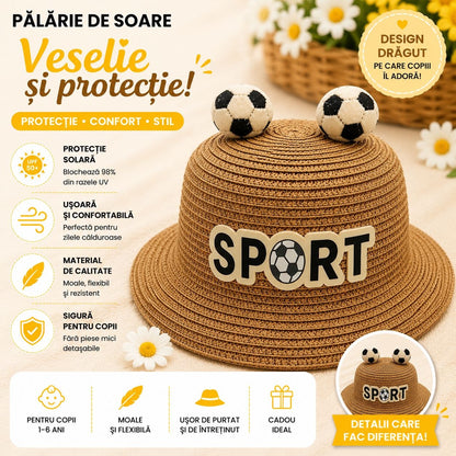 Palarie de Vara Maro Sport pentru Copii, cu Design Minge Fotbal si Protectie UV