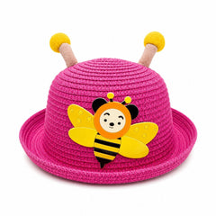 Palarie de Vara Roz pentru Copii, cu Design Albina si Protectie UV