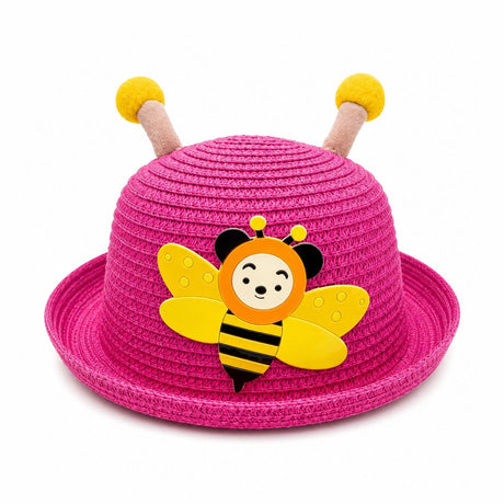 Palarie de Vara Roz pentru Copii, cu Design Albina si Protectie UV