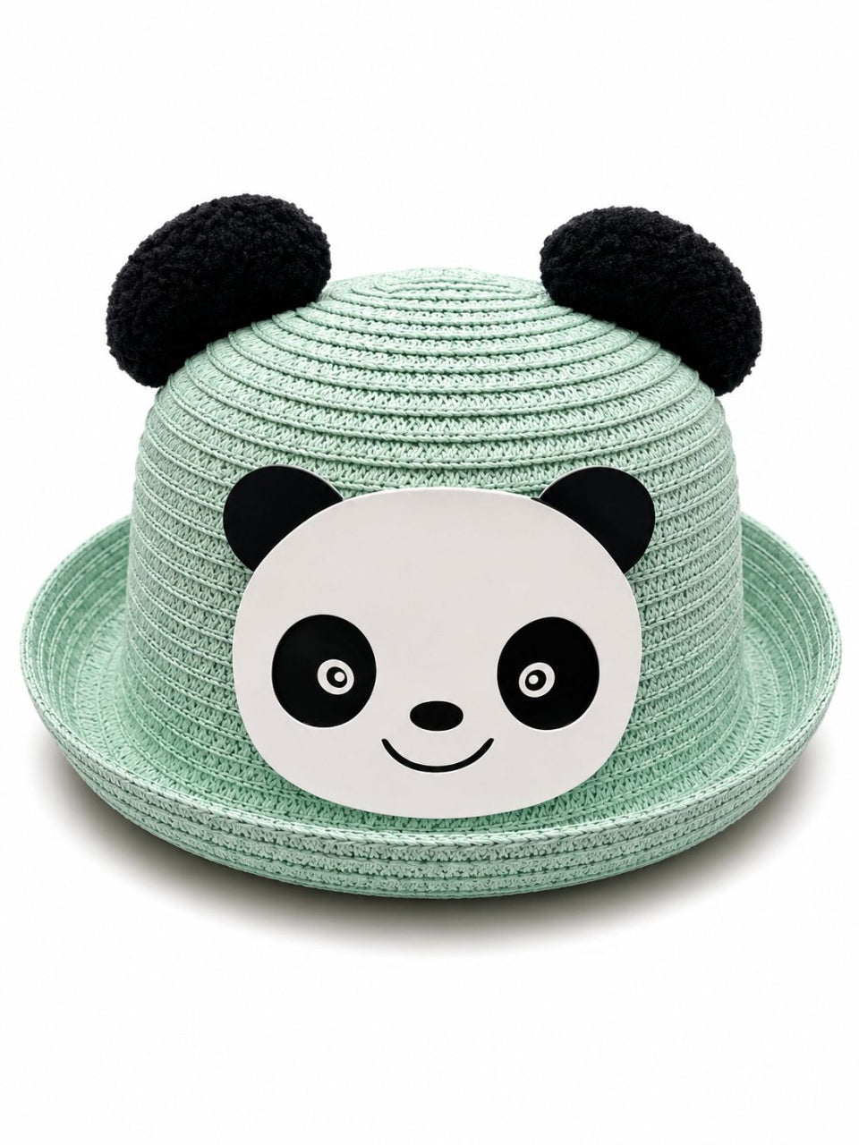 Palarie de Vara Verde Menta cu Panda pentru Copii, Protectie UV si Design Adorabil