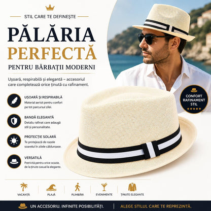 Pălărie Panama Bărbați Alb-Crem - Elegantă, Respirabilă și Ușoară pentru Vară