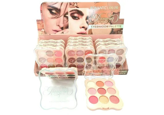 Paleta Farduri de Pleoape , Romantic Color Glamour, 9 Culori Intense si Stralucitoare