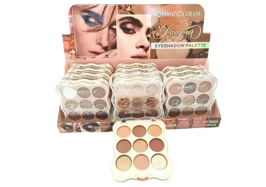 Paleta Farduri de Pleoape , Romantic Color Glamour, 9 Culori Intense si Stralucitoare