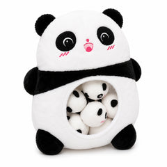 Panda de Plus cu Puiuti, 50x45 cm, Jucarie Mare, Pufoasa si Adorabila pentru Copii