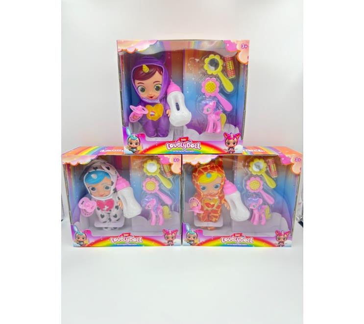 Păpușă adorabilă în costumație de unicorn, accesorii incluse, jucărie pentru copii 3+ ani