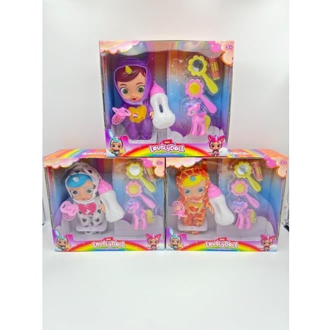 Păpușă adorabilă în costumație de unicorn, accesorii incluse, jucărie pentru copii 3+ ani