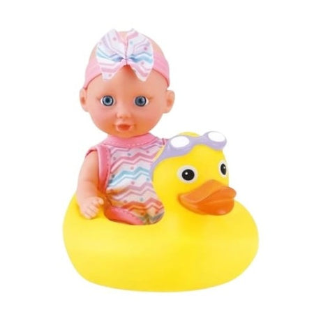 Păpușă Bebelus cu colac de baie, plastic, funcție interactivă, 18,5 cm