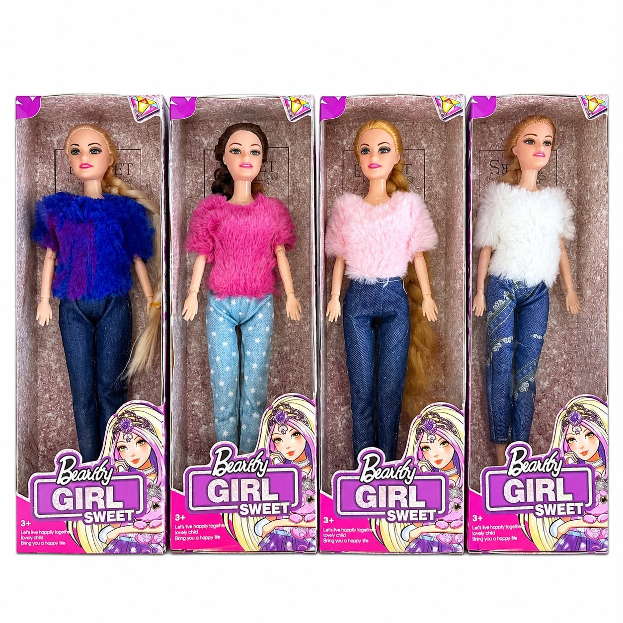 Păpușă Fashion Beauty Girl pentru Fetițe 3+ – Model Aleatoriu, Ținută Modernă și Păr Lung