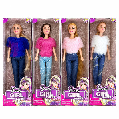 Păpușă Fashion Beauty Girl pentru Fetițe 3+ – Model Aleatoriu, Ținută Modernă și Păr Lung