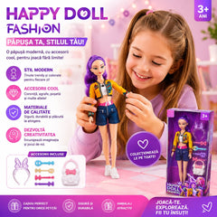 Păpușă Fashion cu Accesorii, Model Aleatoriu – Păpușă Articulată pentru Fetițe, 3+ Ani