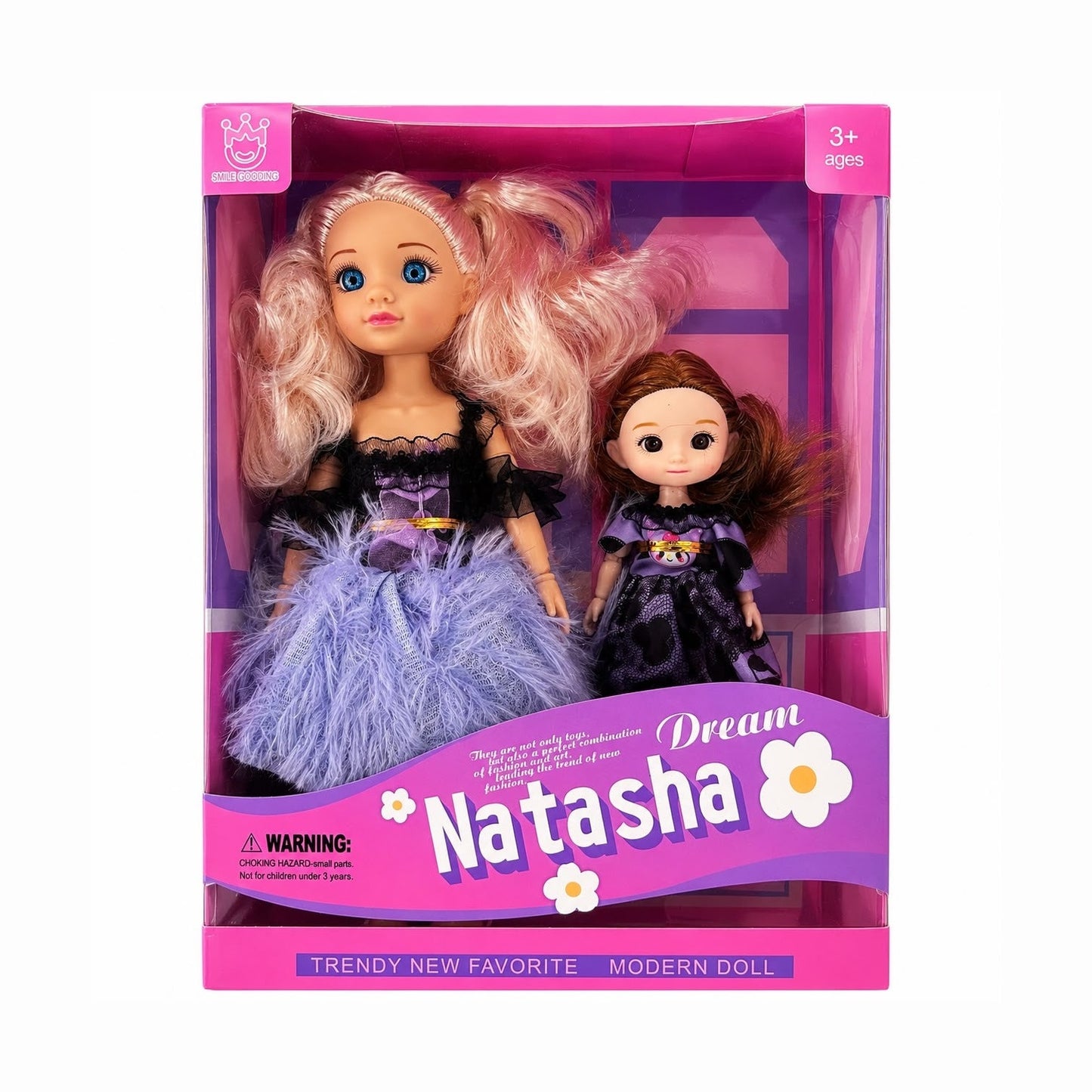 Păpușă Fashion Dream Natasha cu Mini Păpușă, Model Aleatoriu – Jucărie pentru Fetițe, 3+ Ani