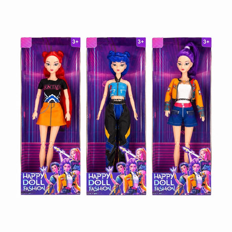 Păpușă Fashion pentru Fetițe – Păr Lung, Articulații Mobile, 3 Stiluri, Model Aleatoriu, 3+ Ani