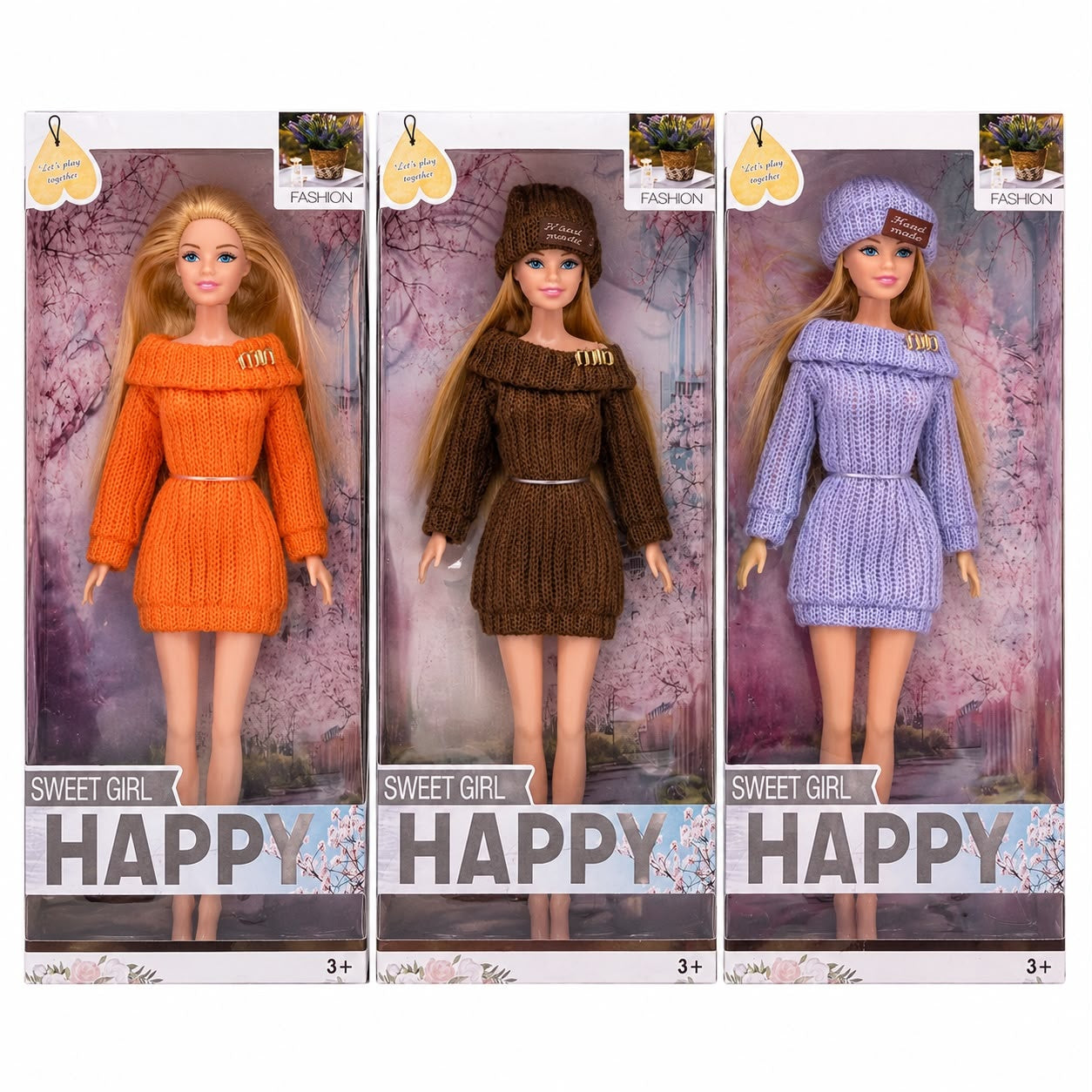 Păpușă Fashion Sweet Girl Happy pentru Fetițe 3+ – Model Aleatoriu, Păr Lung și Ținută Modernă