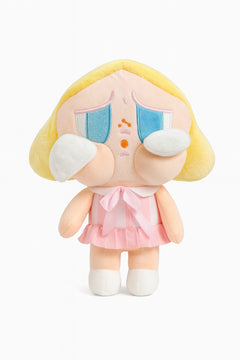 Papusa Plus Tristuta cu Rochita Roz 20 cm , Jucarie Kawaii Emotion Cute
