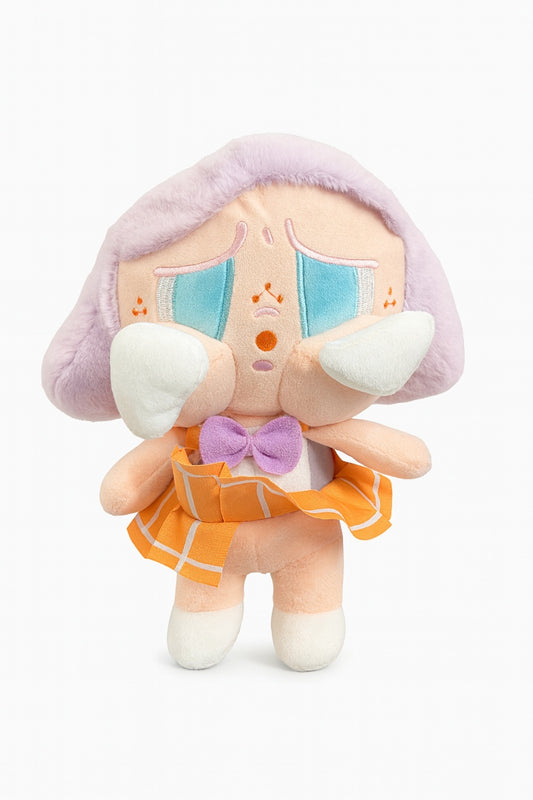 Papusa Plus Tristuta Mov cu Fustita Portocalie 20 cm , Kawaii Emotion Doll
