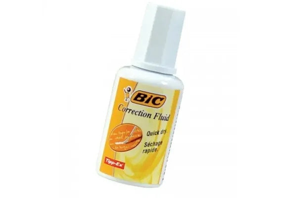 Pasta corectoare Bic 20ml , fluid corector cu pensula, pe baza de solvent, pentru corectii rapide,