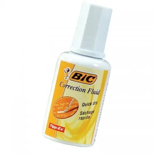 Pasta corectoare Bic 20ml , fluid corector cu pensula, pe baza de solvent, pentru corectii rapide,