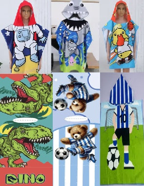 Pelerină cu glugă pentru copii, model fotbal, 3+ ani