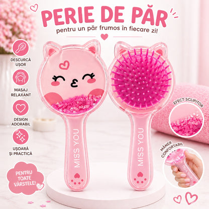 Perie de Păr, 15cm, model dragut cu stelute – Diverse Modele