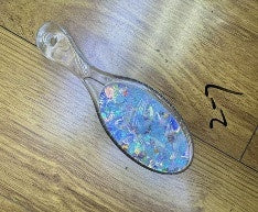 Perie de păr din plastic cu mânere transparente și inserții decorative, 20 cm