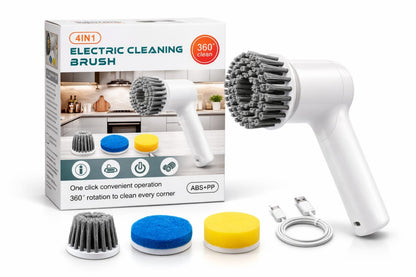 Perie electrica de curatare 4 in 1, rotatie 360°, accesorii multiple, reincarcabila