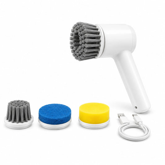 Perie electrica de curatare 4 in 1, rotatie 360°, accesorii multiple, reincarcabila