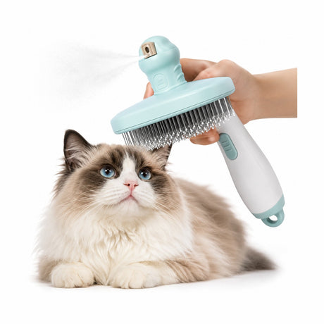Perie pentru animale cu spray integrat, multifunctionala, pentru ingrijire blana pisici si caini